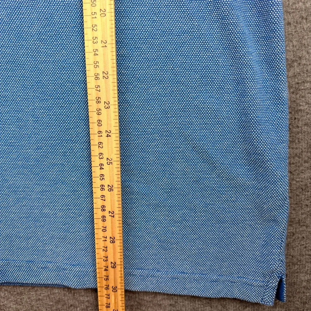 Banana Republic Men's XL‎ Organic Cotton Pique Polo Blue Short Sleeve